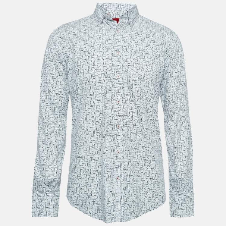 Pre Owned CH Carolina Herrera White Printed Cotton Long Sleeve Shirt M