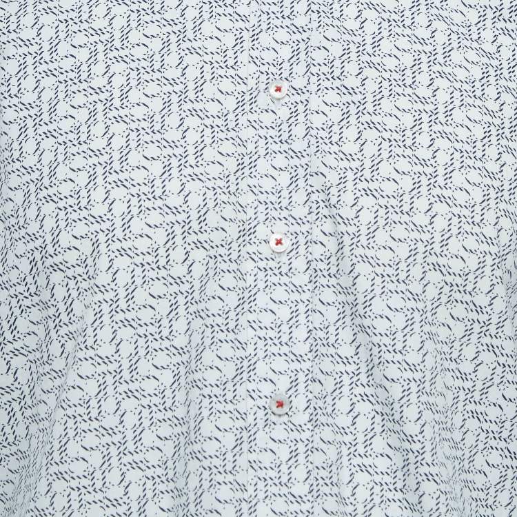 Pre Owned CH Carolina Herrera White Printed Cotton Long Sleeve Shirt M