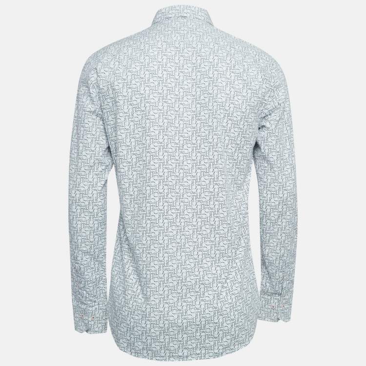 Pre Owned CH Carolina Herrera White Printed Cotton Long Sleeve Shirt M