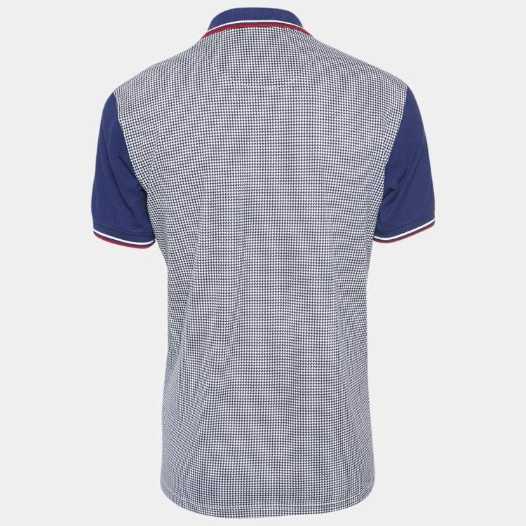 Pre Owned CH Carolina Herrera Blue Printed Cotton Pique Polo T-Shirt L