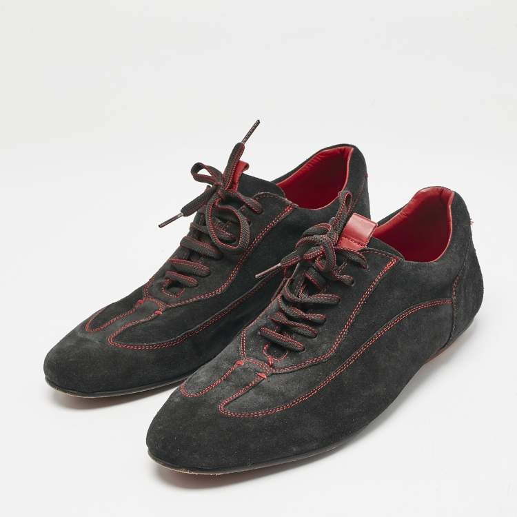 Pre Owned CH Carolina Herrera Black Suede Low Top Sneakers Size 43