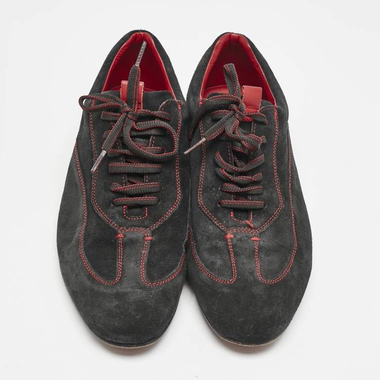Pre Owned CH Carolina Herrera Black Suede Low Top Sneakers Size 43