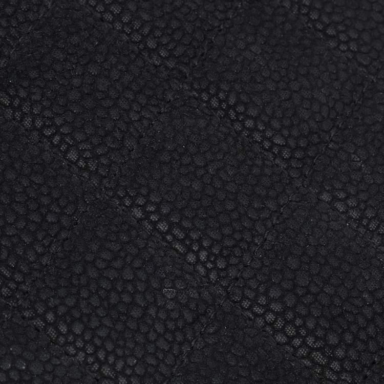 Pre Owned Chanel Black Quilted Caviar Leather CC Passport Holder
