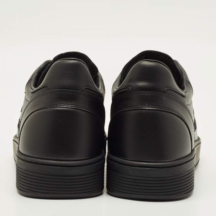 Pre Owned Chanel CC Size 46 Black Leather Lace Up Sneakers