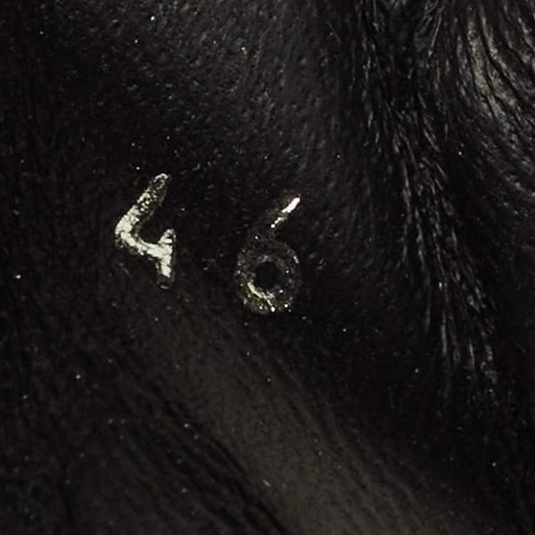 Pre Owned Chanel CC Size 46 Black Leather Lace Up Sneakers