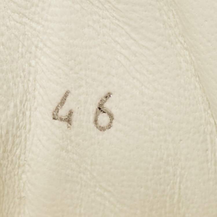 Pre Owned Chanel Size 46 White Perforated Leather Lace Up Sneakers