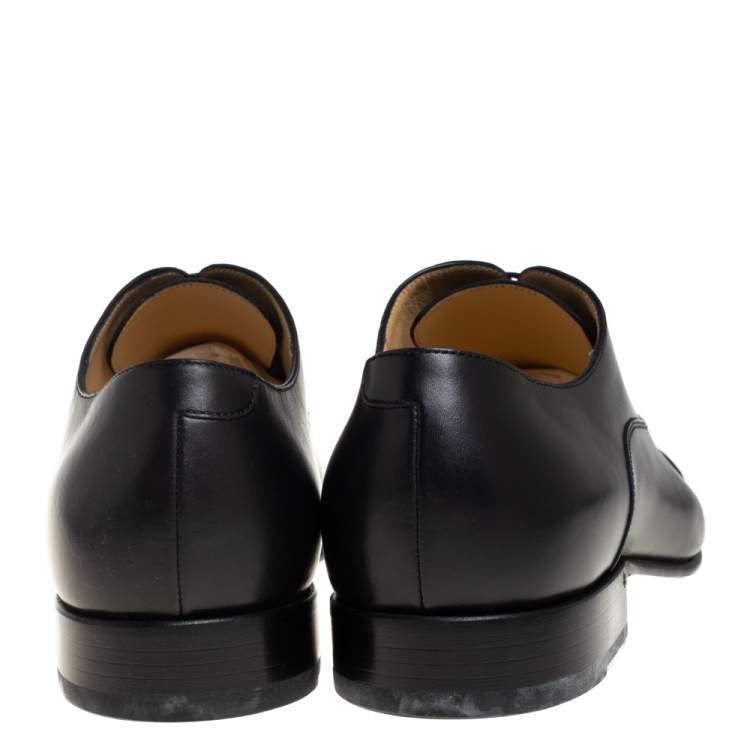 Pre Owned Chanel Black Leather Oxfords Size 43
