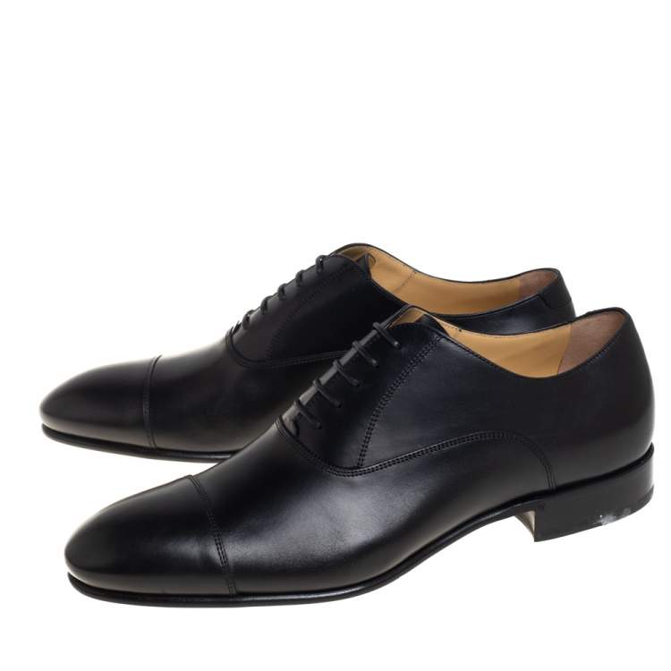 Pre Owned Chanel Black Leather Oxfords Size 43