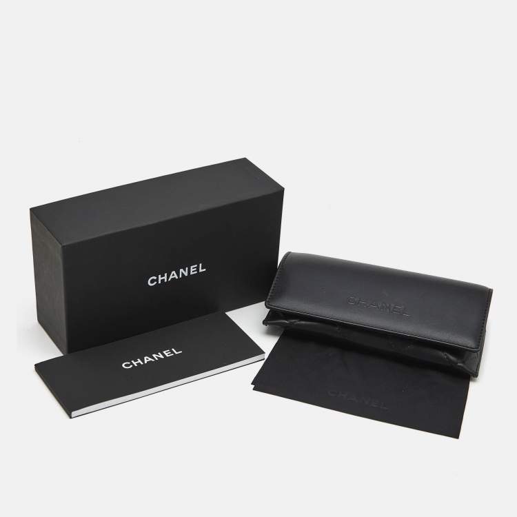 Pre Owned Chanel Matte Black Gradient 4279-B Crystals Aviator Sunglasses