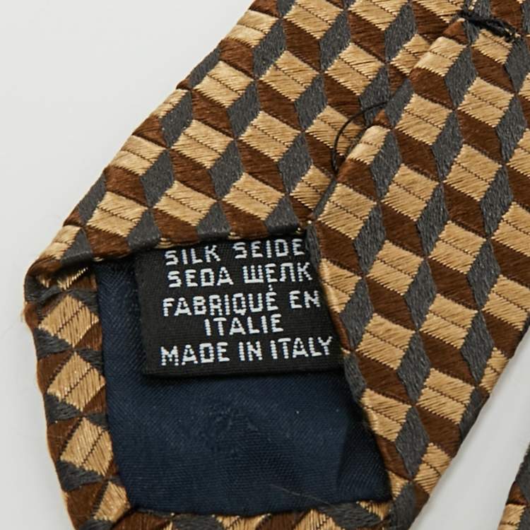 مملوكة مسبقًا Chanel Beige Jacquard Traditional Tie 