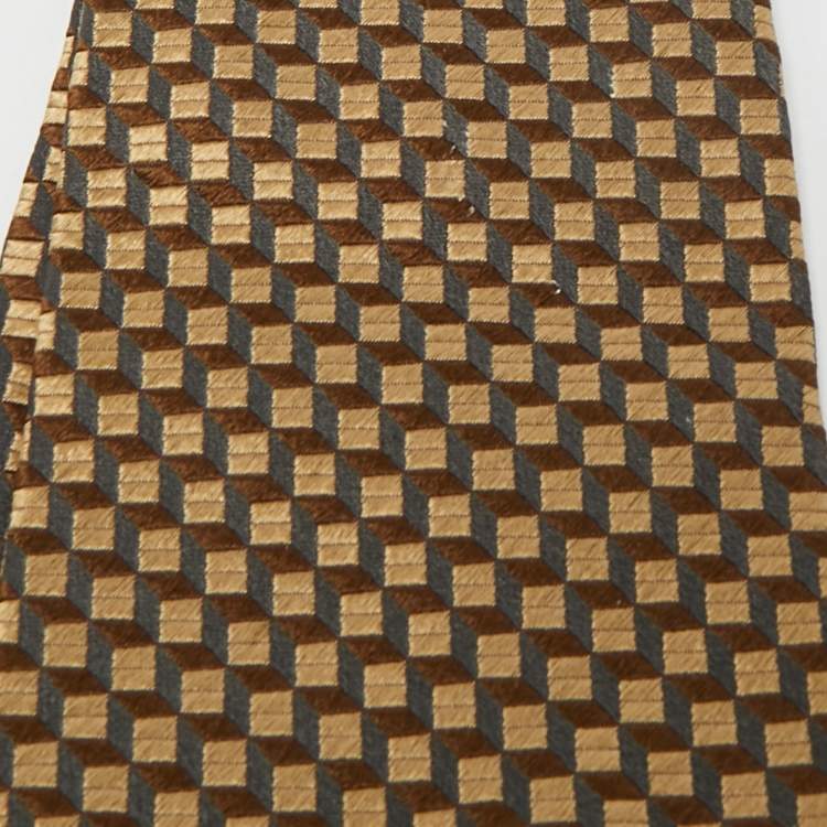 مملوكة مسبقًا Chanel Beige Jacquard Traditional Tie 