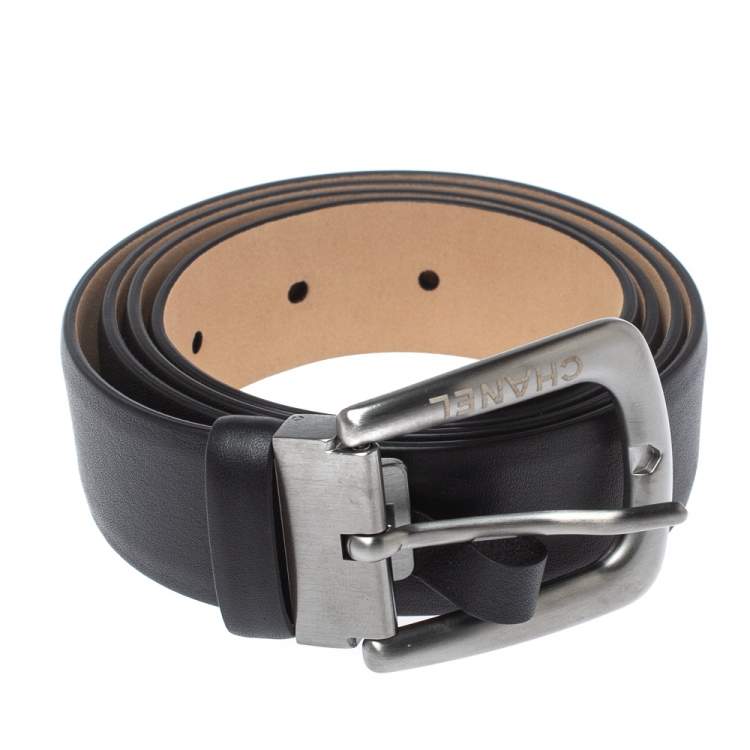 Chanel Black Leather Classic Belt 95CM Chanel