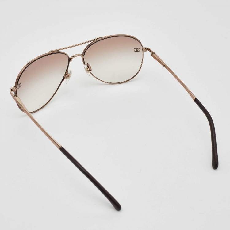 Chanel Gold/Beige Gradient 4189 -T-Q Aviator Sunglasses Chanel