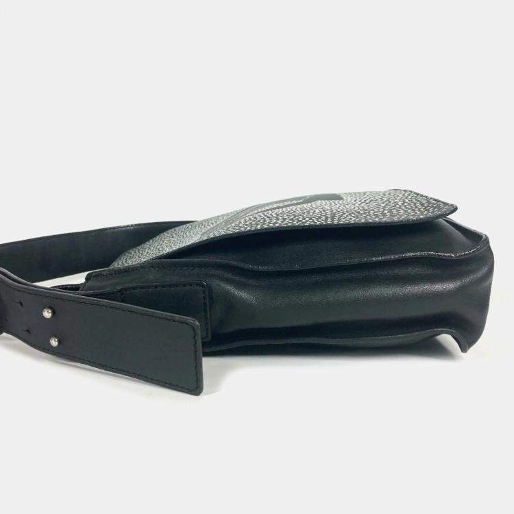 Pre Owned  Chanel Leather Black CC  Flap Crossbody Shoulder Bag