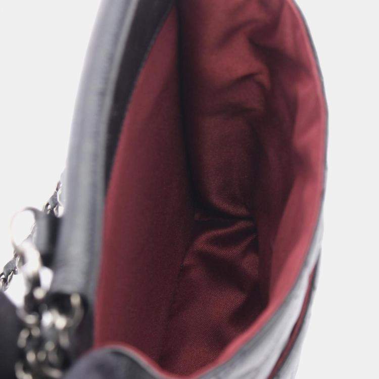 Pre Owned Chanel Matelasse CC Mini Black Leather Waiter Shoulder Bag