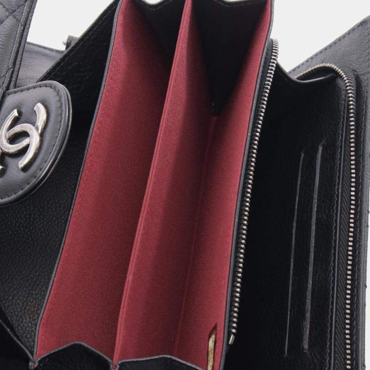 Pre Owned Chanel Matelasse CC Mini Black Leather Waiter Shoulder Bag