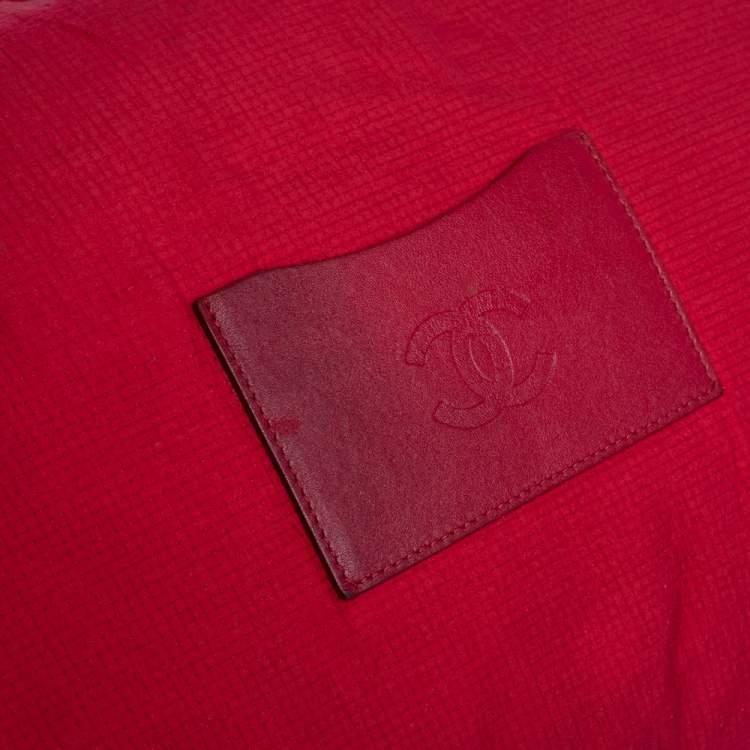 Pre Owned Chanel Red Quilted Nylon Coco Cocoon Backpack