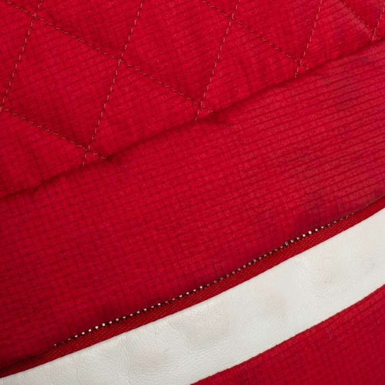 Pre Owned Chanel Red Quilted Nylon Coco Cocoon Backpack