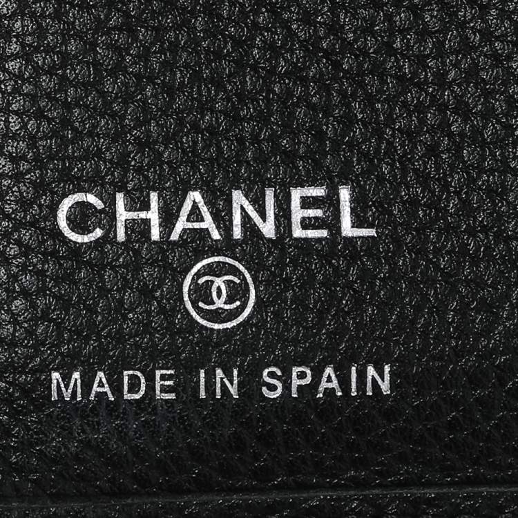 Pre Owned Chanel Black Caviar Leather Bifold Wallet