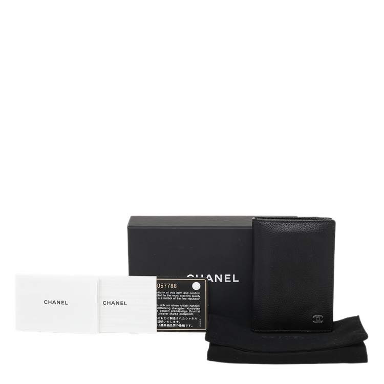 Pre Owned Chanel Black Caviar Leather Bifold Wallet