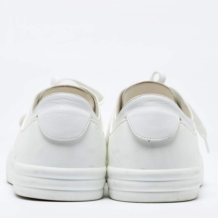 Pre Owned Chanel  White Rubber and Leather CC Trainer Low Top Sneakers Size 44