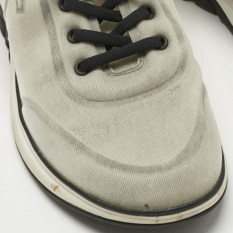 Pre Owned Chanel Light Grey Mesh CC Low Top Sneakers Size 44