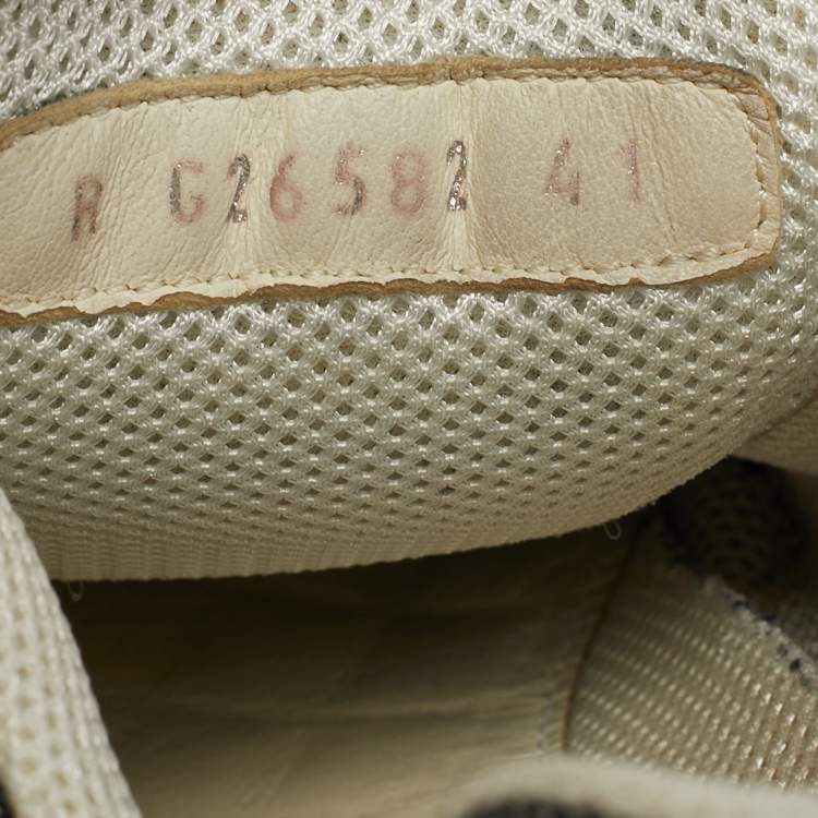 Pre Owned Chanel CC Size 41 Multicolor Leather and Suede Lace Up Sneakers