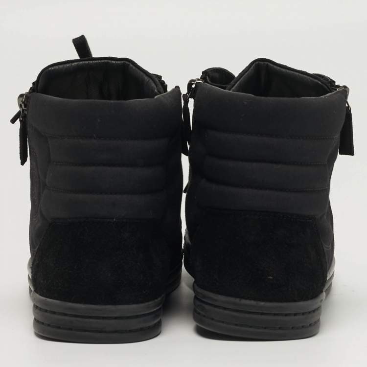 مملوكة مسبقًا حذاء رياضي شانيل سي سي كانفاس وجلد سويدي بلونين مقاس 41مرتفع من أعلى 