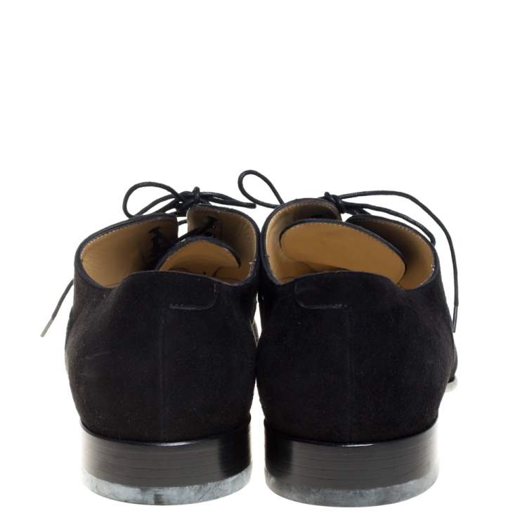 Pre Owned Chanel Black Suede Oxfords Size 43