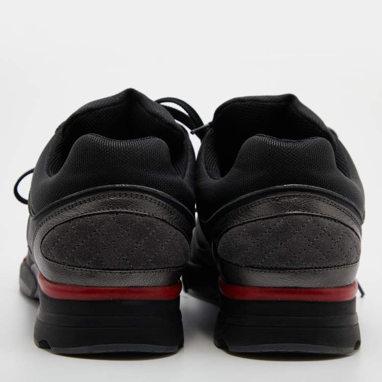 Pre Owned Chanel Multicolor Fabric, Nubuck and Leather CC Lace Up Sneakers Size 45