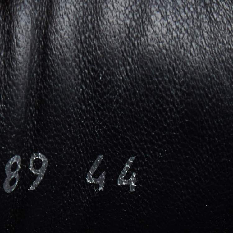 Pre Owned Chanel Black Leather CC Cap Toe Low Top Sneakers Size 44