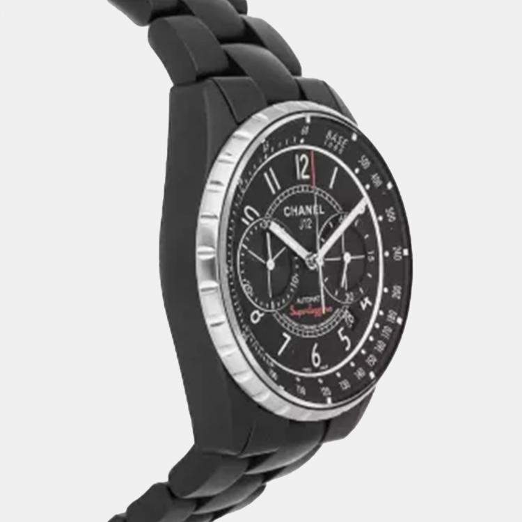 Pre Owned Chanel Black Ceramic J12 H3409 Automatic Men's Wristwatch 41 mm