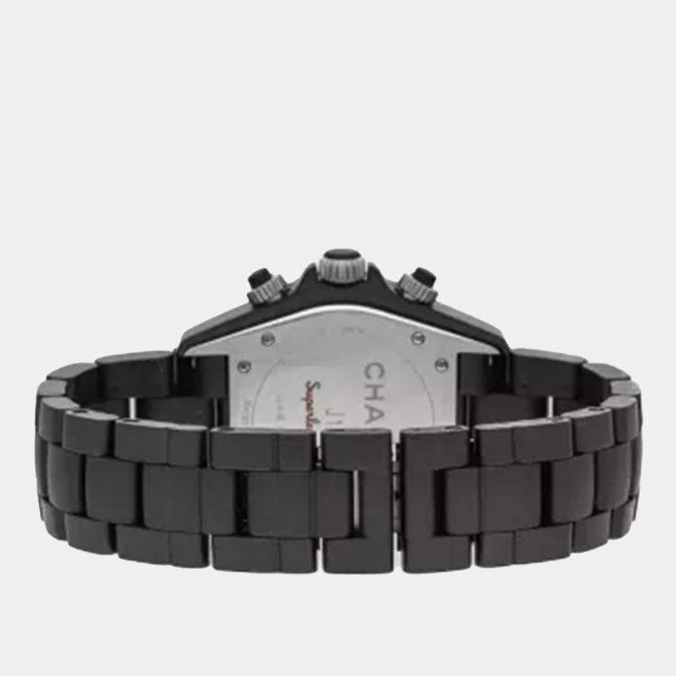 Pre Owned Chanel Black Ceramic J12 H3409 Automatic Men's Wristwatch 41 mm
