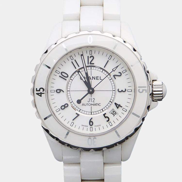 Pre Owned Chanel J12 Automatic Ceramic Stainless Steel Men's Wristwatch 39 mm