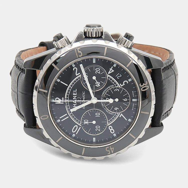 Pre Owned Chanel J12 Automatic Ceramic Stainless Steel Men's Wristwatch 41 mm