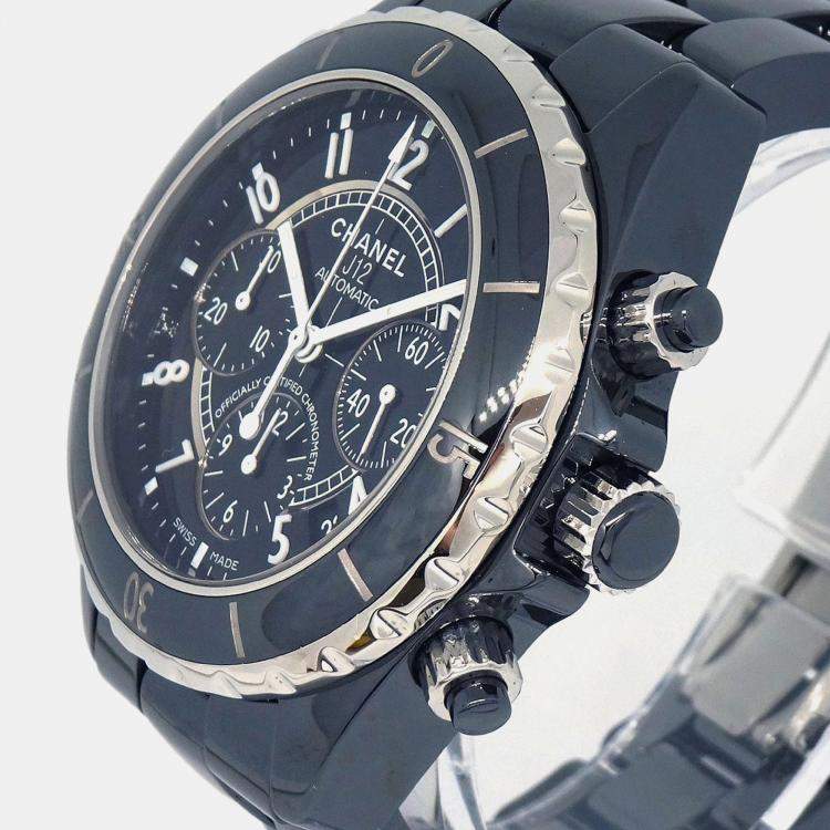 Pre Owned Chanel J12 H0940 Automatic Black Stainless Steel Ceramic Men's Wristwatch 42 mm
