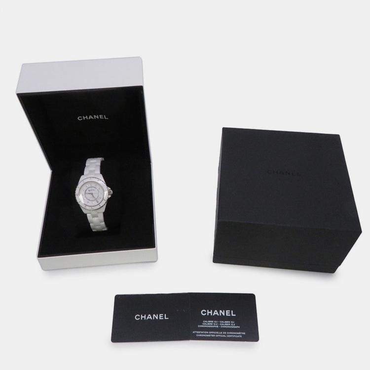 Pre Owned Chanel J12 H5705 Automatic White Ceramic Men's Wristwatch 38 mm