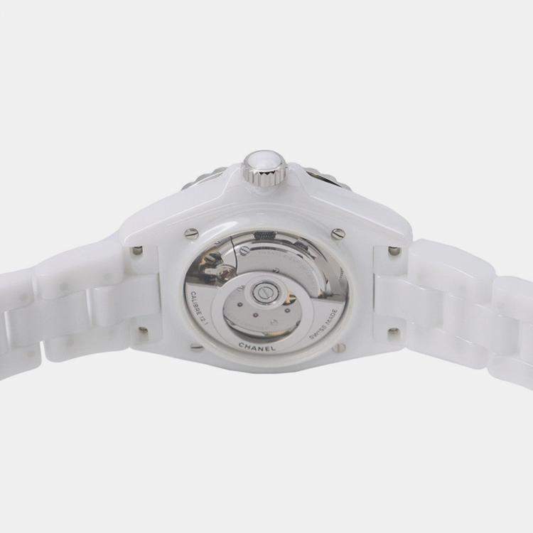 Pre Owned Chanel J12 H5705 Automatic White Ceramic Men's Wristwatch 38 mm