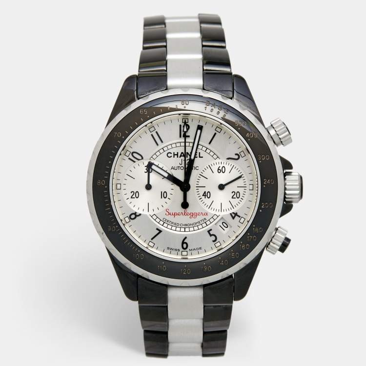 chanel j12 black chronograph watch