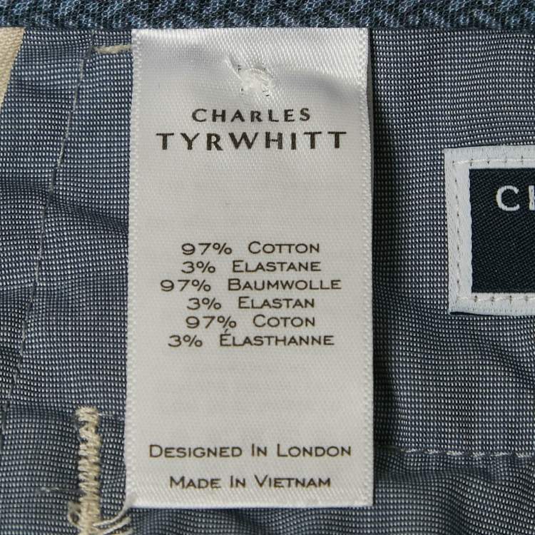 مملوكة مسبقًا Charles Tyrwhitt Beige Gabardine Extra Slim Fit Trousers S