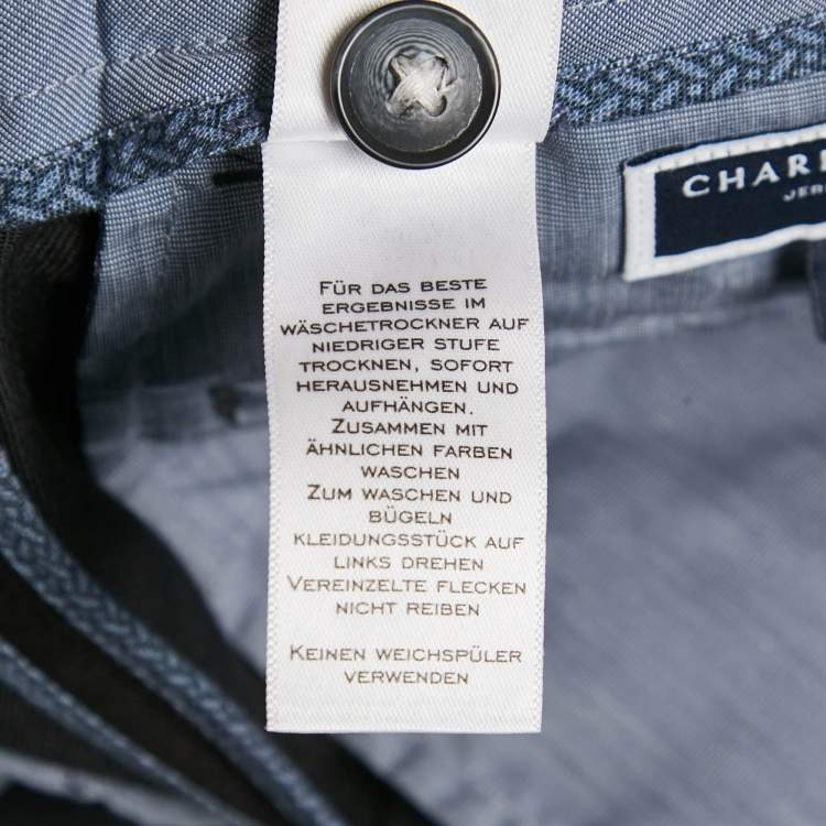 Pre Owned Charles Tyrwhitt Black Gabardine Extra Slim Fit Trousers S