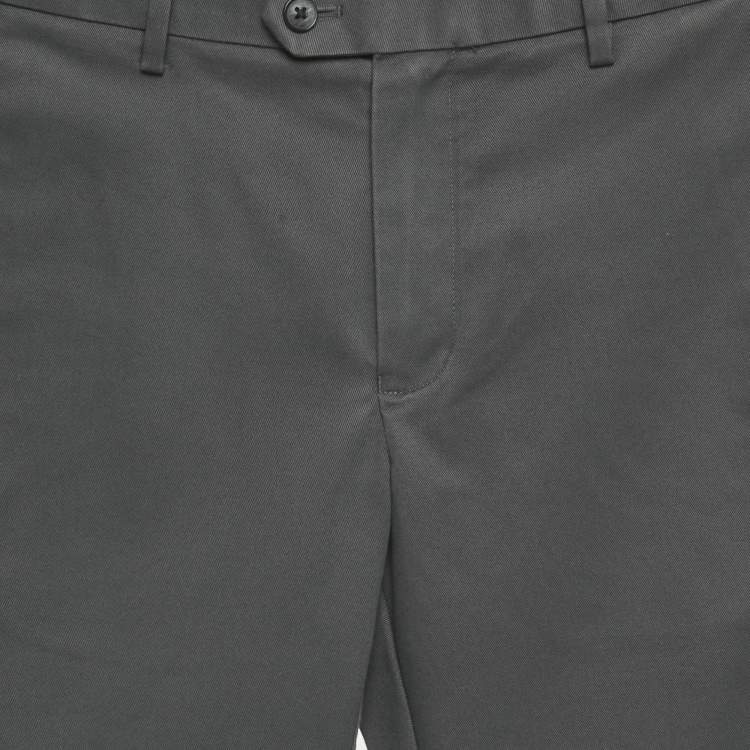 Pre Owned Charles Tyrwhitt Dark Grey Gabardine Cotton Extra Slim Trousers S