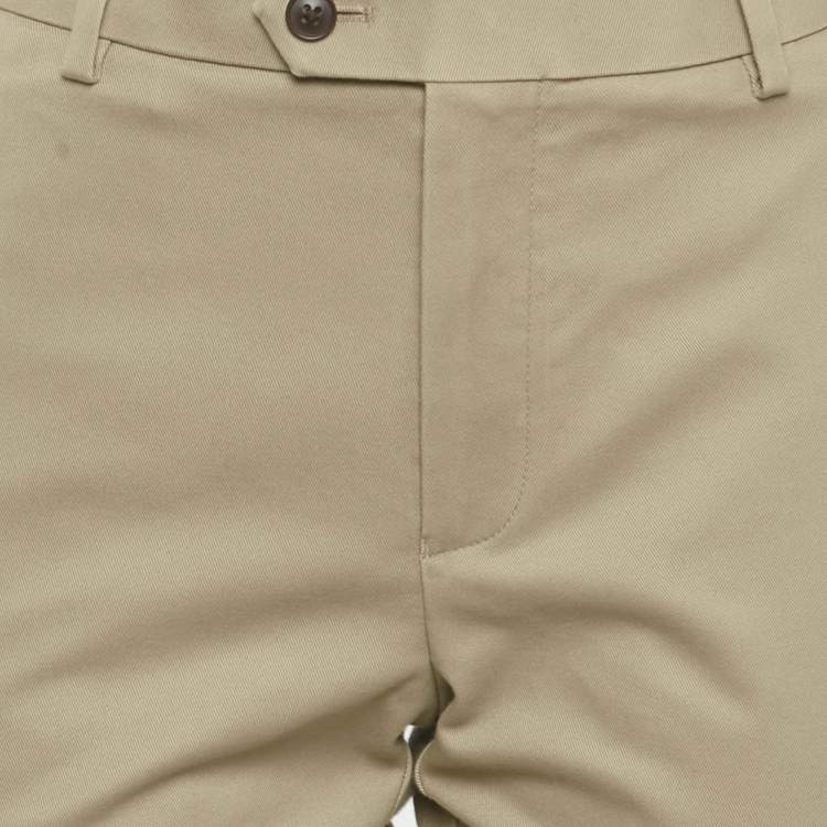 Pre Owned Charles Tyrwhitt Dark Beige Cotton Gabardine Extra Slim Fit Trousers S