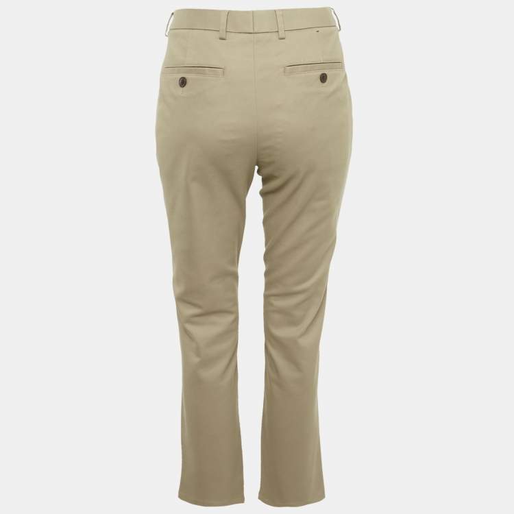 Pre Owned Charles Tyrwhitt Dark Beige Cotton Gabardine Extra Slim Fit Trousers S