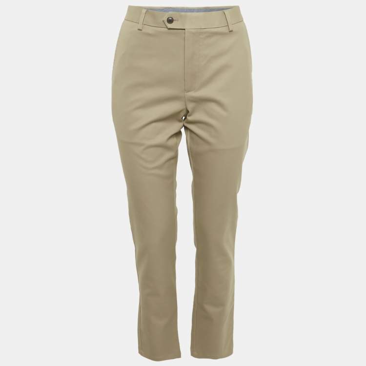 Pre Owned Charles Tyrwhitt Dark Beige Cotton Gabardine Extra Slim Fit Trousers S