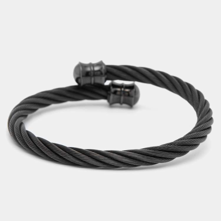 Pre Owned Charriol Alor Stainless Steel Gunmetal Tone Bracelet