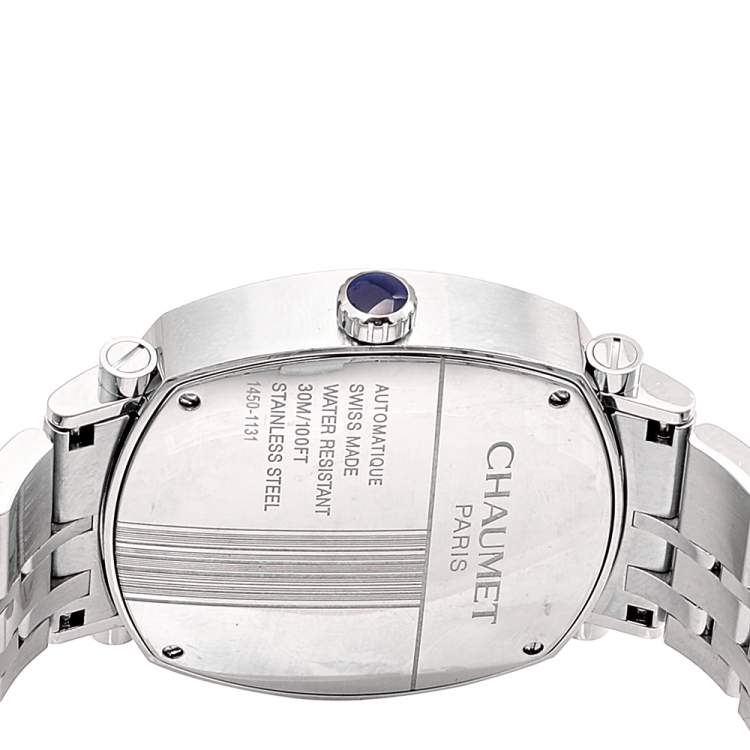 Pre Owned Chaumet Blue Stainless Steel Dandy Big Date W11680-47C Men's Wristwatch 39 mm