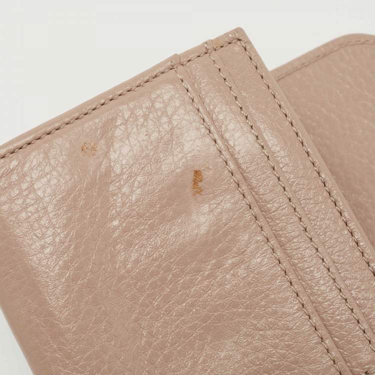 Pre Owned Chloe Beige Leather Lily Continental Wallet