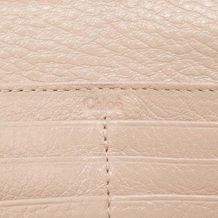 Pre Owned Chloe Beige Leather Lily Continental Wallet