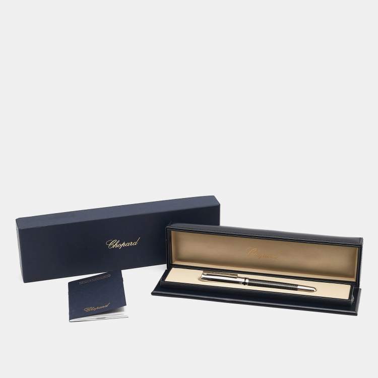 Pre Owned Chopard Brescia Carbon Fiber Silver Tone Ballpoint Pen